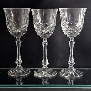 Royal Dartmouth Cut Glass Cordial Glasses 5.5" set-3 vintage elegant crystal